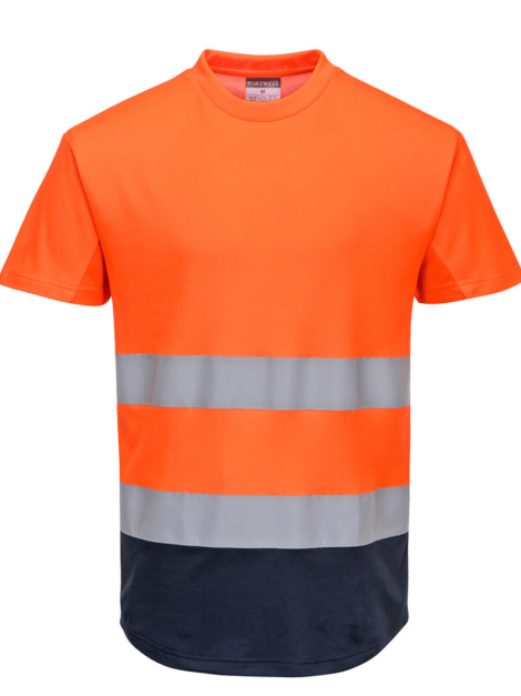 C395 - Hi-Vis Contrast Mesh Insert T-Shirt