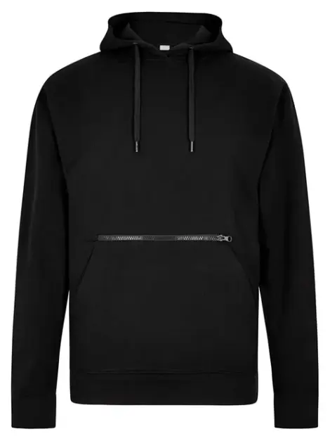 Regular Fit Piqué Hoodie with Zipped Pocket