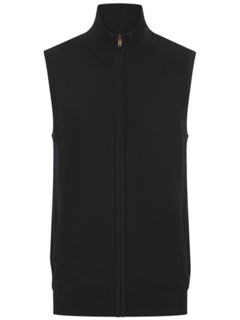 Sleeveless zip-through jumper