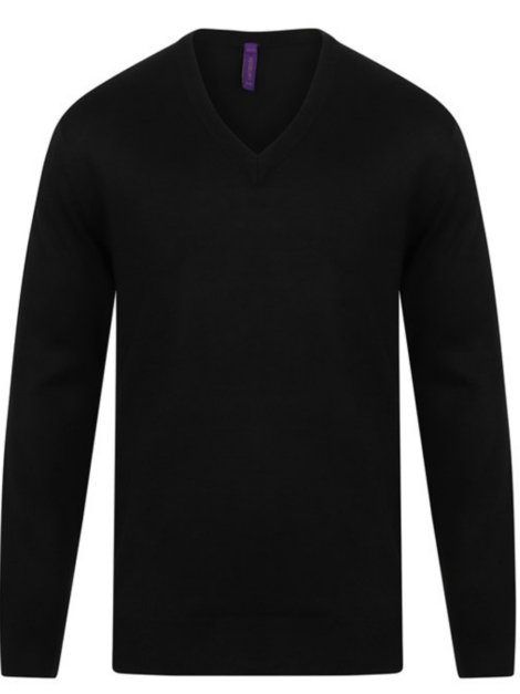Cashmere touch acrylic v-neck jumper