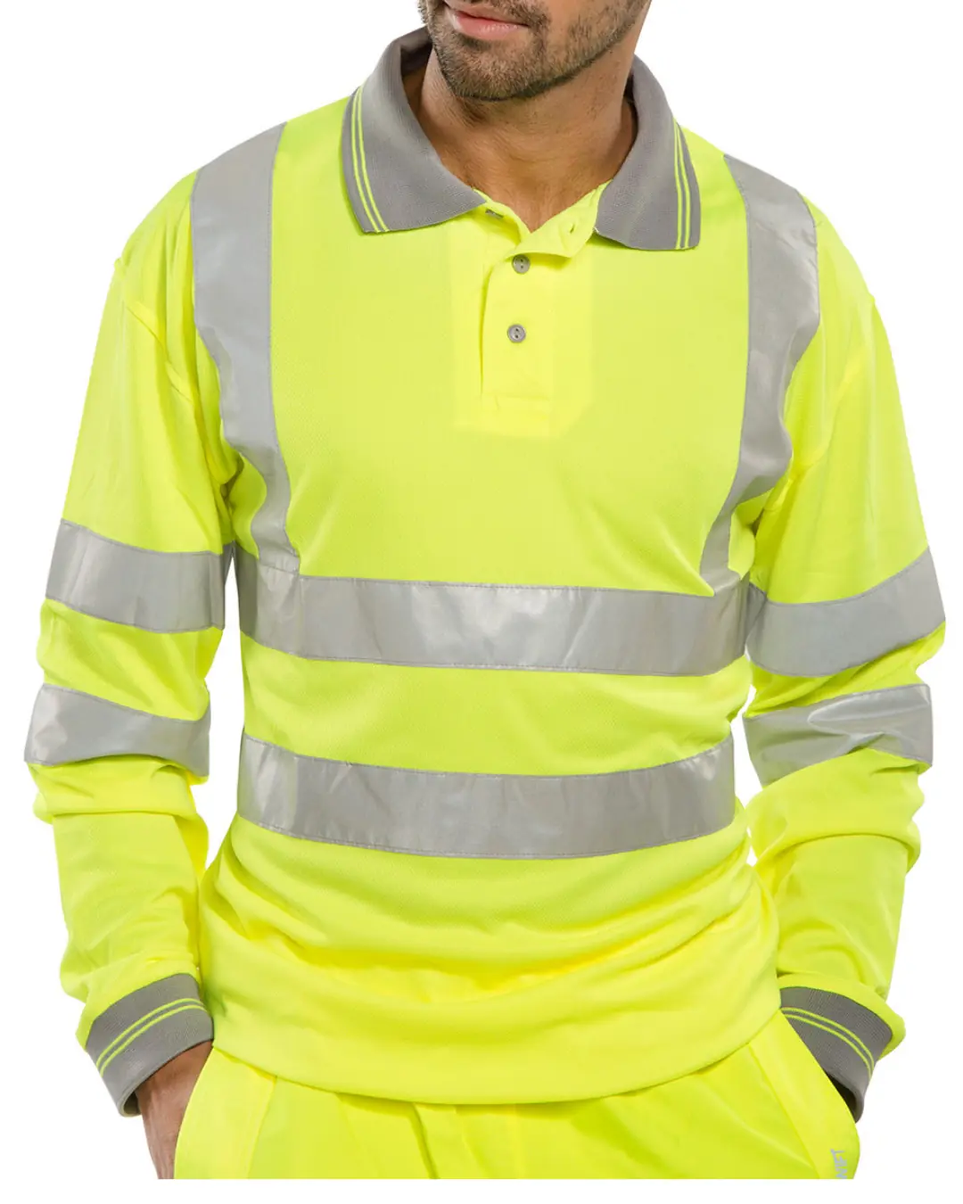 Beeswift Long Sleeve Hi-vis Polo Shirt - Image 2