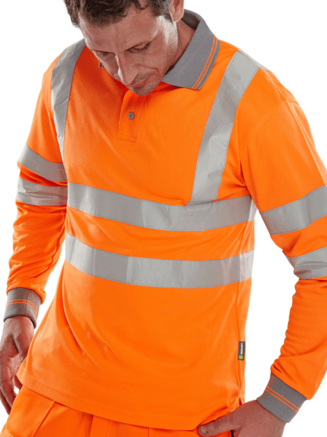 Beeswift Long Sleeve Hi-vis Polo Shirt
