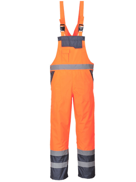 S488 - Hi-Vis Breathable Contrast Rain Bib and Brace