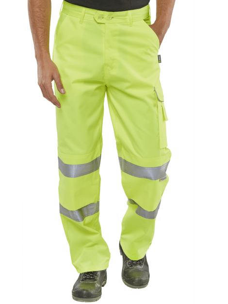 Beeswift Hi-vis Poly Cotton Trousers