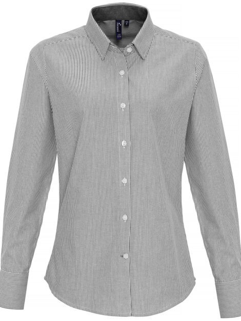 Women's cotton-rich Oxford stripes blouse